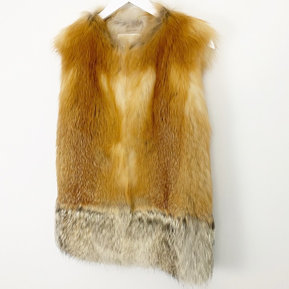 NEW Michael by Michael Kors XS Genuine Fox Fur Vest - Picture 3 of 11